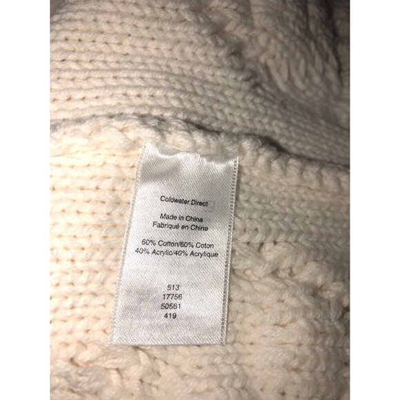 Coldwater Creek Womens Size XS Cable Knit Sweater Ivory Off White Cotton Blend - Picture 8 of 8
